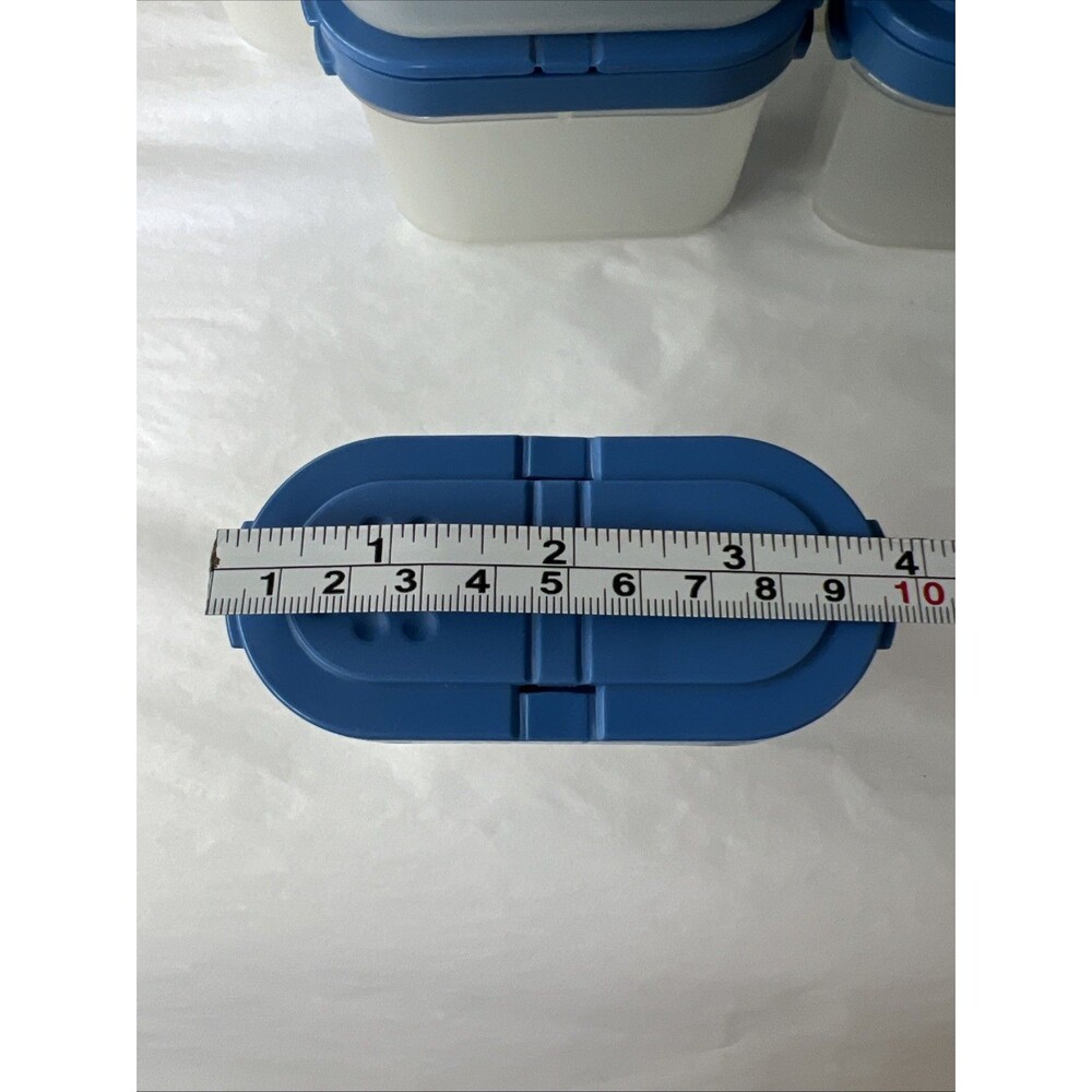 Set of 14 Tupperware Modular Mates Spice Containers Shakers w/Blue Lids Vintage - Picture 4 of 7
